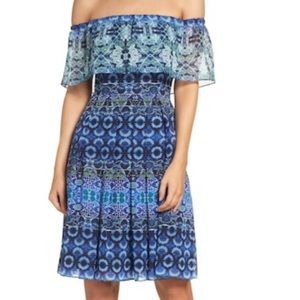 NWT ELIZA J chiffon off the shoulder dress